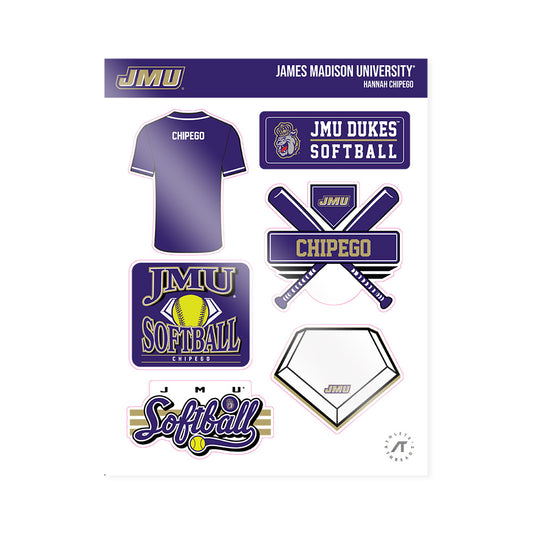 JMU - NCAA Softball : Hannah Chipego - Sticker Sheet-0