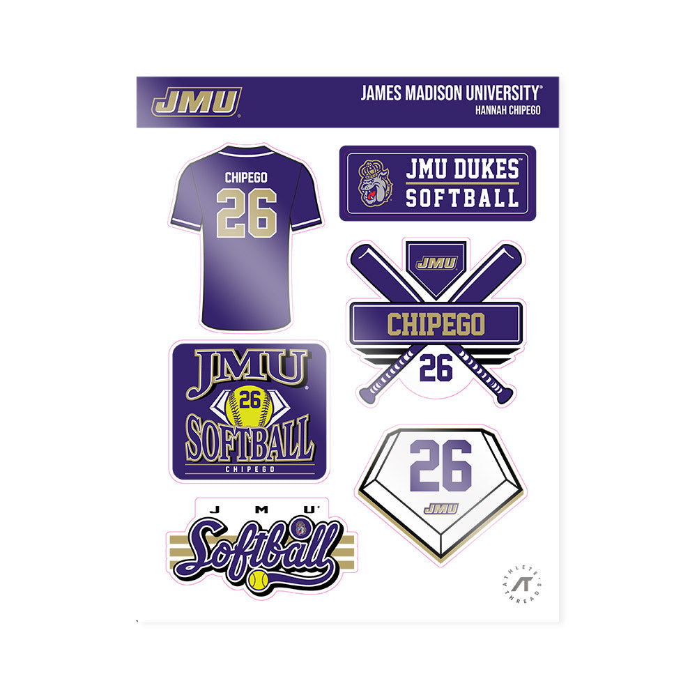 JMU - NCAA Softball : Hannah Chipego - Sticker Sheet-0