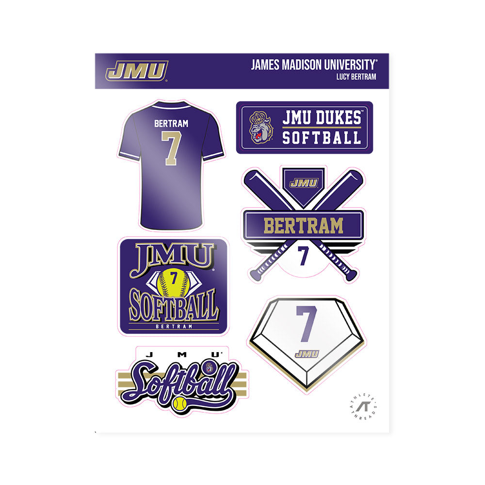 JMU - NCAA Softball : Lucy Bertram - Sticker Sheet-0