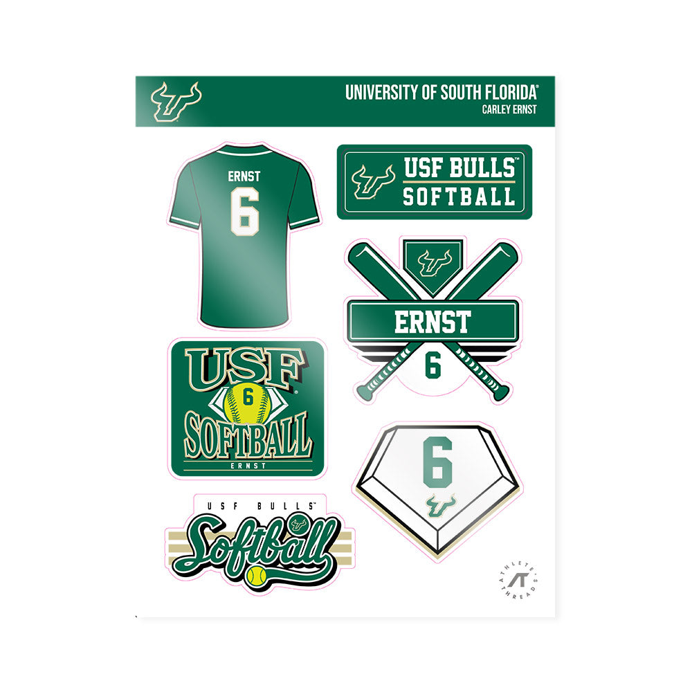 USF - NCAA Softball : Carley Ernst - Sticker Sheet-0