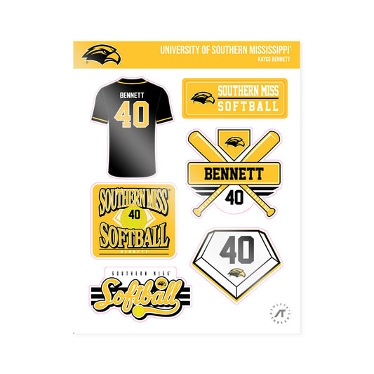 Southern Miss - NCAA Softball : Kayce Bennett - Sticker Sheet-0