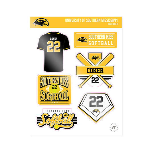 Southern Miss - NCAA Softball : Issie Coker - Sticker Sheet-0