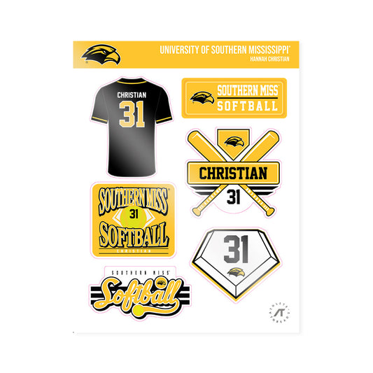 Southern Miss - NCAA Softball : Hannah Christian - Sticker Sheet-0