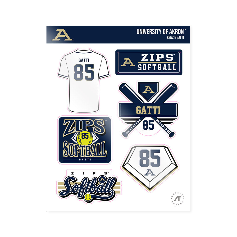 Akron - NCAA Softball : Kenzie Gatti - Sticker Sheet-0