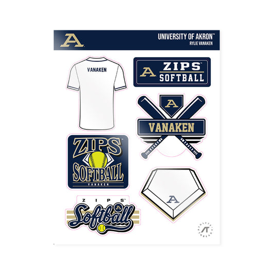 Akron - NCAA Softball : Rylie VanAken - Sticker Sheet-0