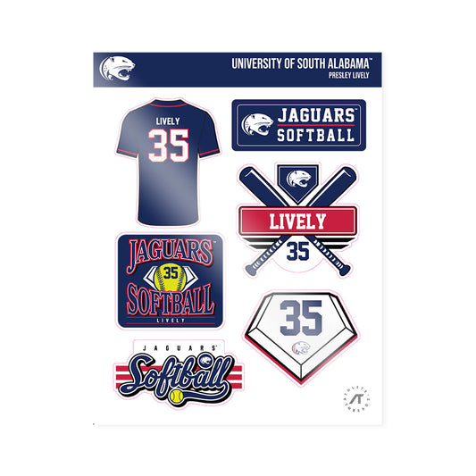 South Alabama - NCAA Softball : Presley Lively - Sticker Sheet-0