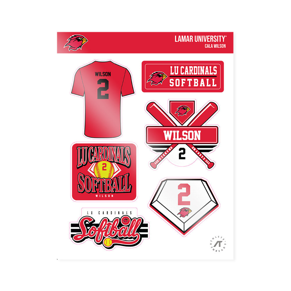 Lamar - NCAA Softball : Cala Wilson - Sticker Sheet-0