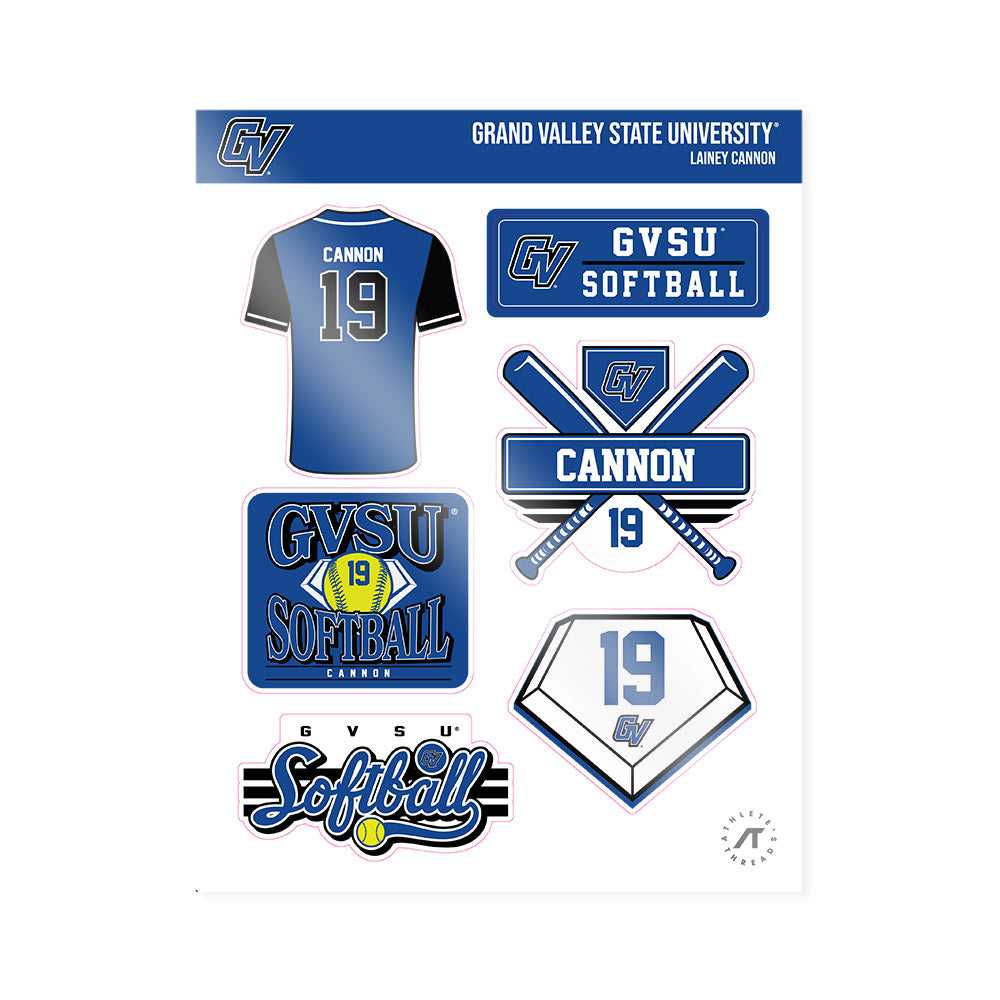 Grand Valley - NCAA Softball : Lainey Cannon - Sticker Sheet-0