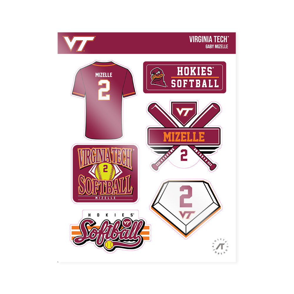 Virginia Tech - NCAA Softball : Gaby Mizelle - Sticker Sheet-0