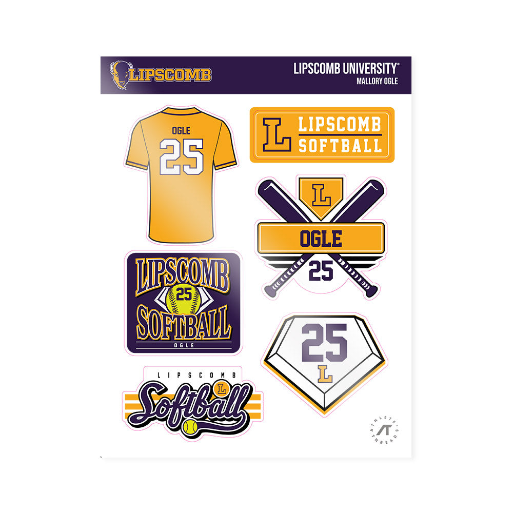 Lipscomb - NCAA Softball : Mallory Ogle - Sticker Sheet-0