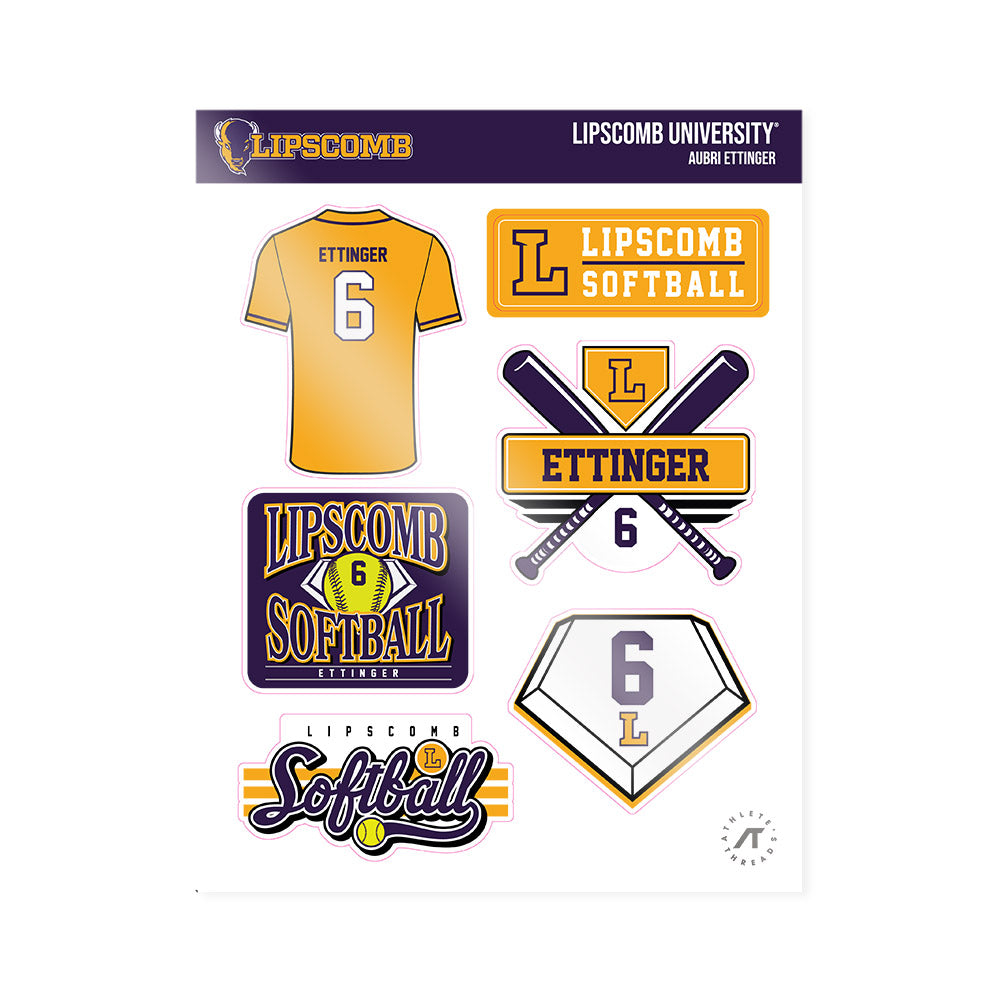 Lipscomb - NCAA Softball : Aubri Ettinger - Sticker Sheet-0