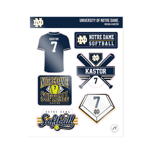 Notre Dame - NCAA Softball : Micaela Kastor - Sticker Sheet-0