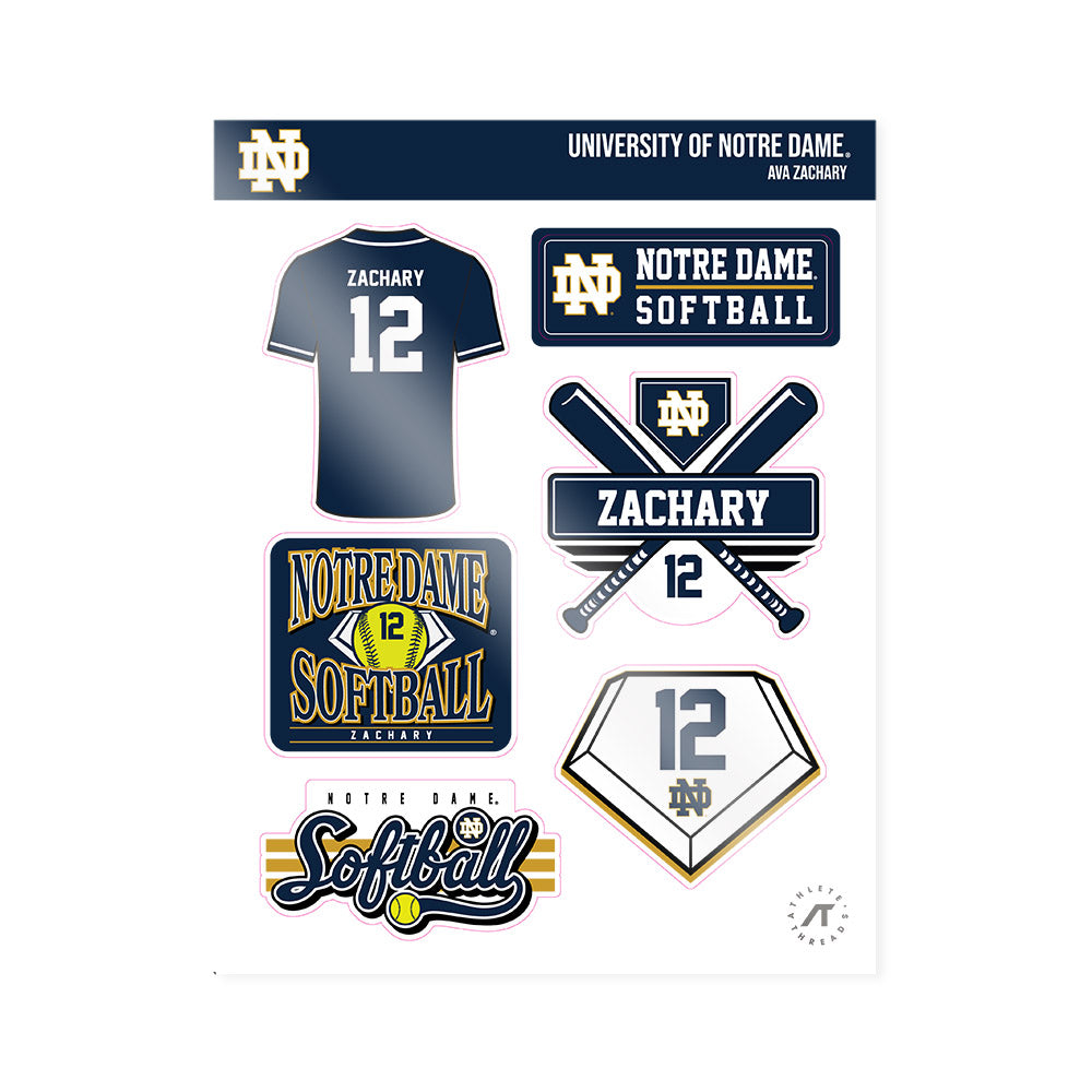 Notre Dame - NCAA Softball : Ava Zachary - Sticker Sheet-0