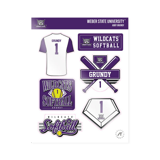 Weber - NCAA Softball : Abby Grundy - Sticker Sheet-0