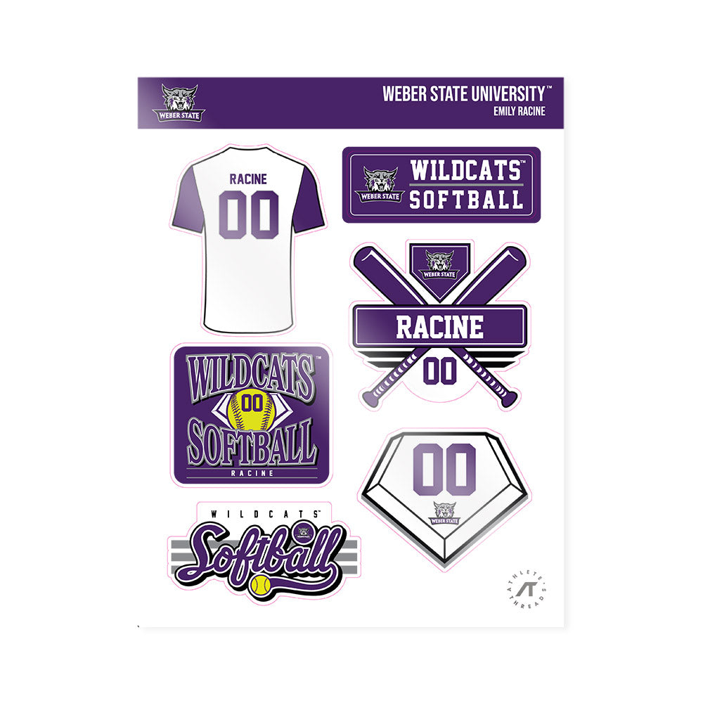 Weber - NCAA Softball : Emily Racine - Sticker Sheet-0