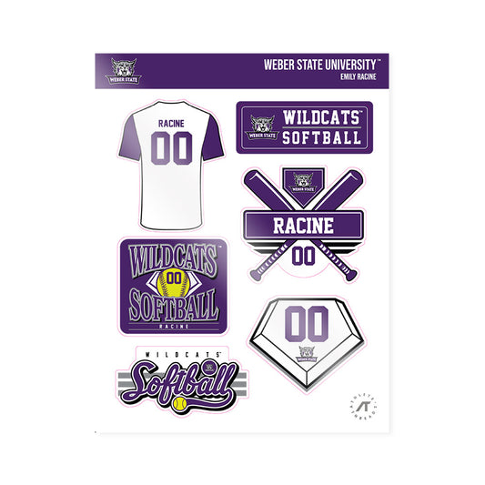 Weber - NCAA Softball : Emily Racine - Sticker Sheet-0