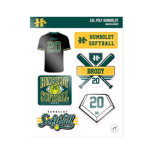Cal Poly Humboldt - NCAA Softball : Marissa Brody - Sticker Sheet-0