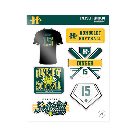 Cal Poly Humboldt - NCAA Softball : Kaylee Dinger - Sticker Sheet-0
