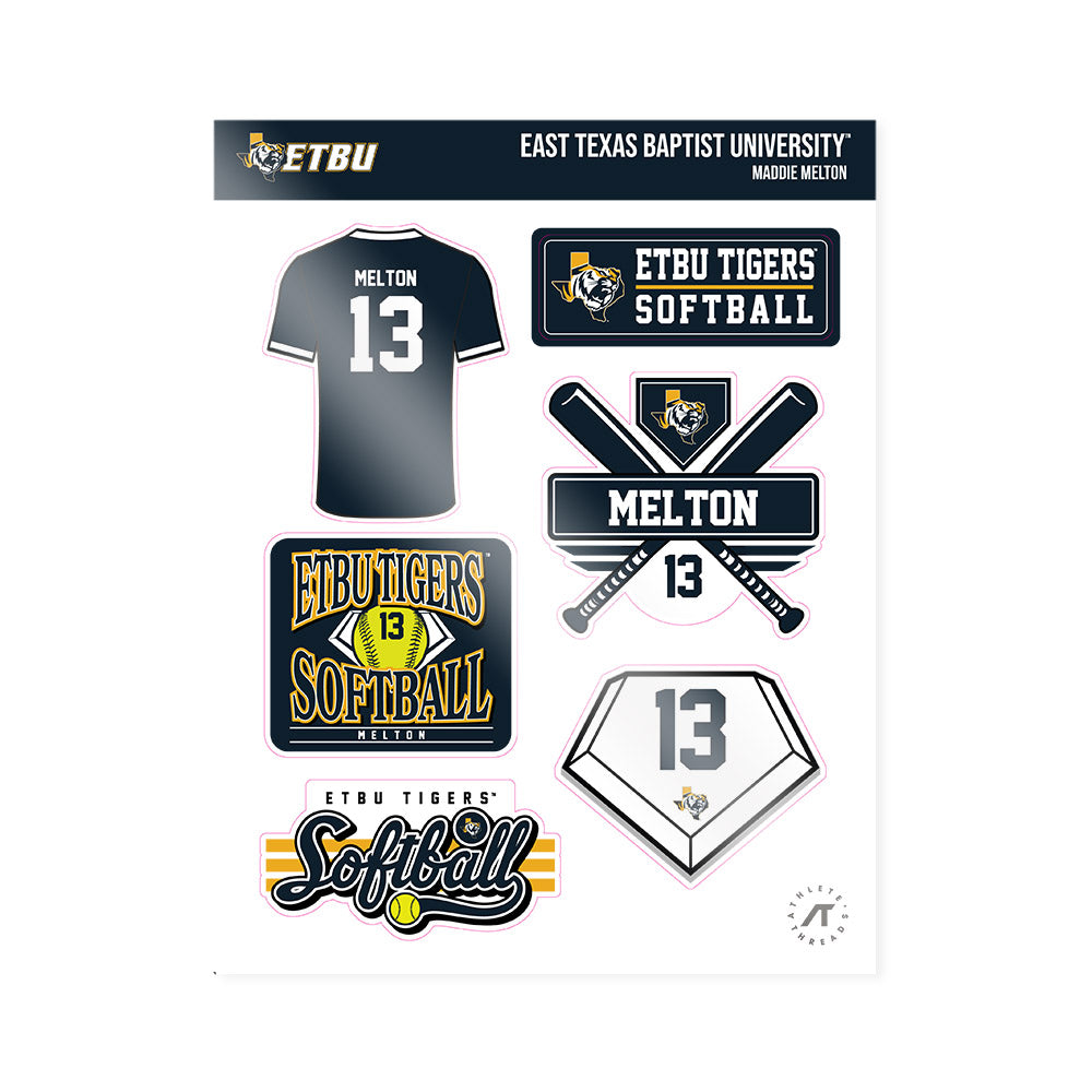 ETBU - NCAA Softball : Maddie Melton - Sticker Sheet-0