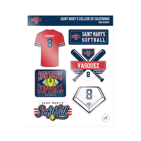SMC - NCAA Softball : Odhi Vasquez - Sticker Sheet-0