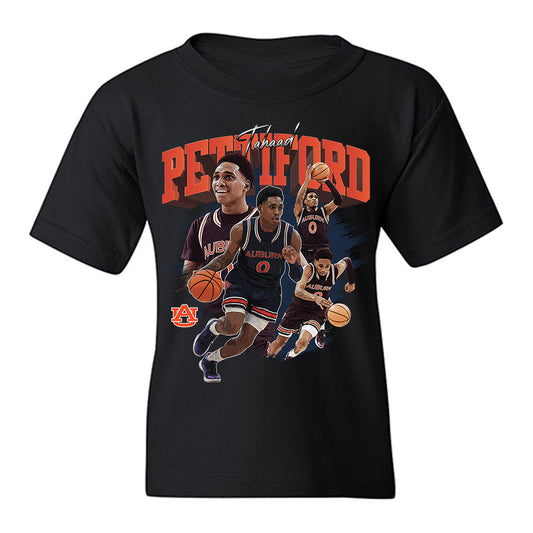 Auburn - NCAA Men's Basketball : Tahaad Pettiford - Collage Youth T-Shirt-0