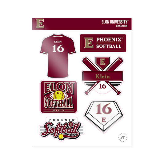 Elon - NCAA Softball : Jenna Klein - Sticker Sheet-0