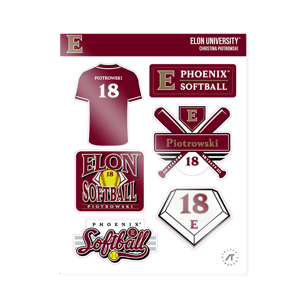 Elon - NCAA Softball : Christina Piotrowski - Sticker Sheet-0
