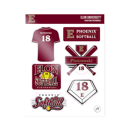 Elon - NCAA Softball : Christina Piotrowski - Sticker Sheet-0