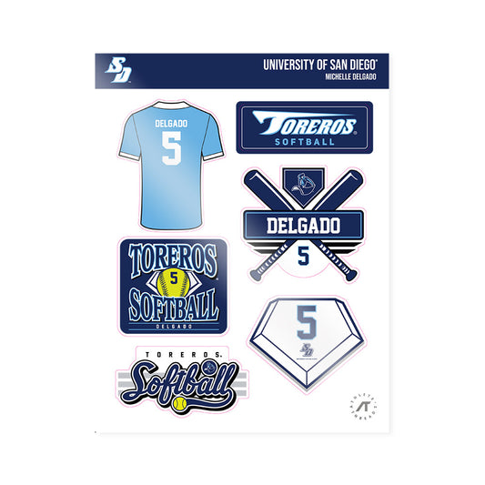 San Diego - NCAA Softball : Michelle Delgado - Sticker Sheet-0