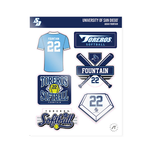 San Diego - NCAA Softball : Adiah Fountain - Sticker Sheet-0