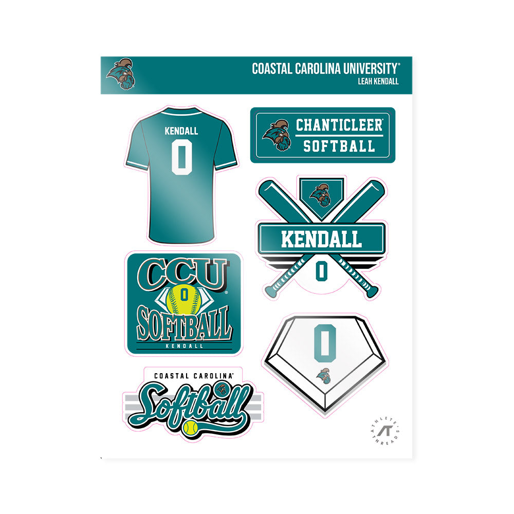 Coastal Carolina - NCAA Softball : Leah Kendall - Sticker Sheet-0