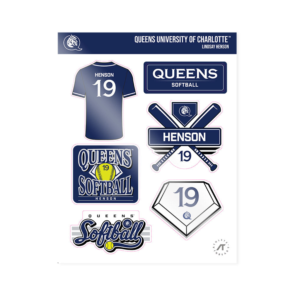 Queens - NCAA Softball : Lindsay Henson - Sticker Sheet-0