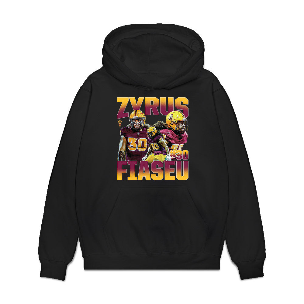 Arizona State - NCAA Football : Zyrus Fiaseu - Collage Premium Hooded Sweatshirt-0