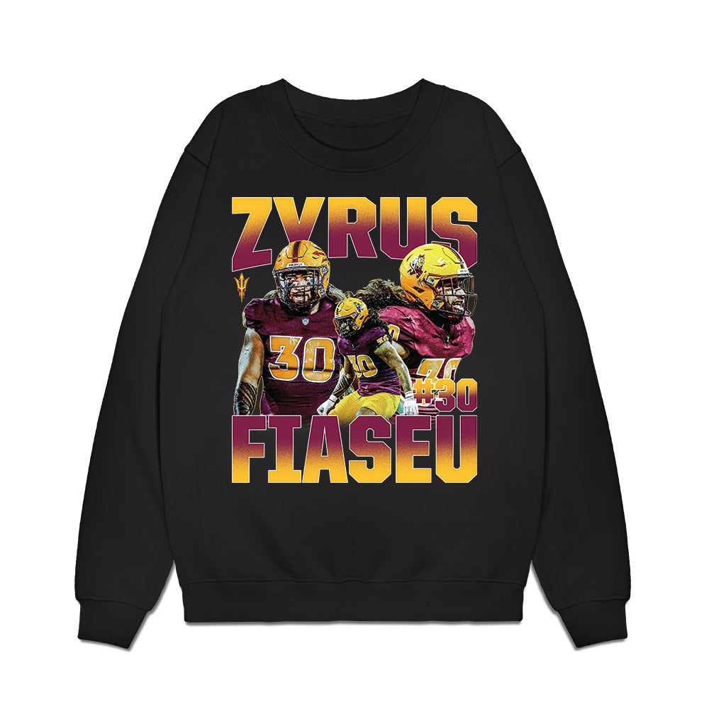 Arizona State - NCAA Football : Zyrus Fiaseu - Collage Premium Crewneck Sweatshirt-0
