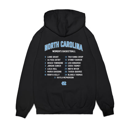 UNC - NCAA Women's Basketball : - Roster Shirt Premium Hooded Sweatshirt-1