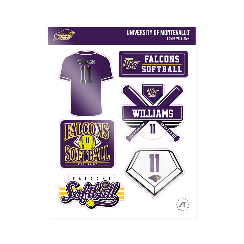 Montevallo - NCAA Softball : Laney Williams - Sticker Sheet-1