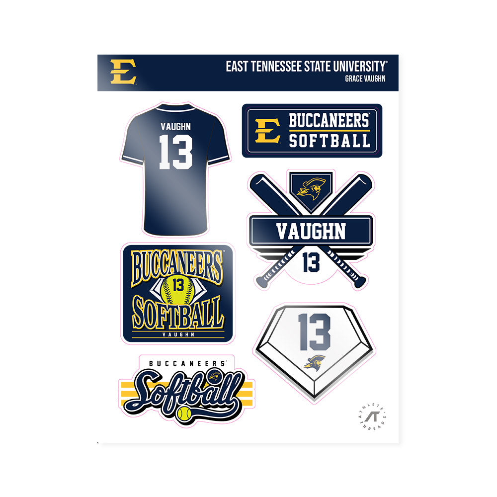 East Tennessee State - NCAA Softball : Grace Vaughn - Sticker Sheet-0