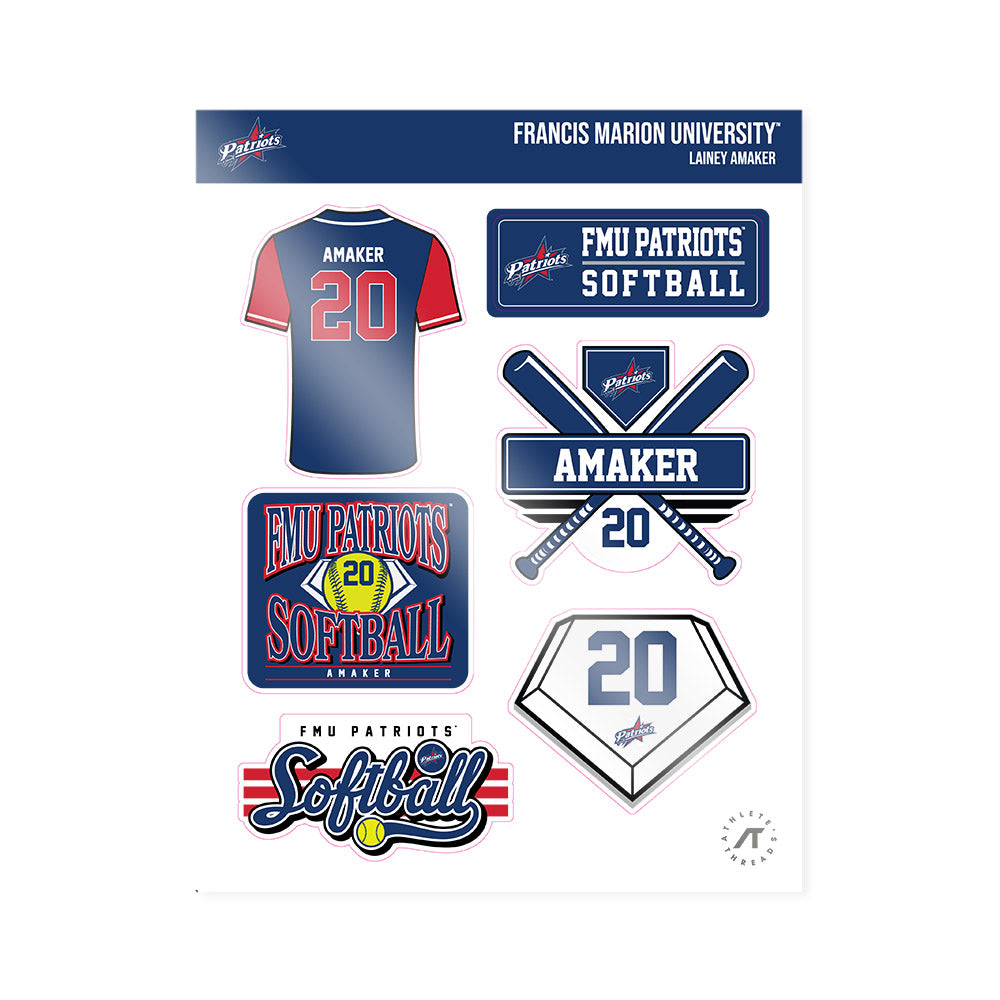 Francis Marion - NCAA Softball : Lainey Amaker - Sticker Sheet-0