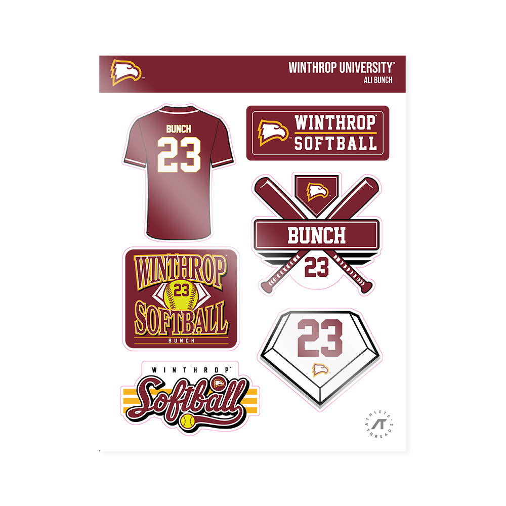 Winthrop - NCAA Softball : Ali Bunch - Sticker Sheet-0