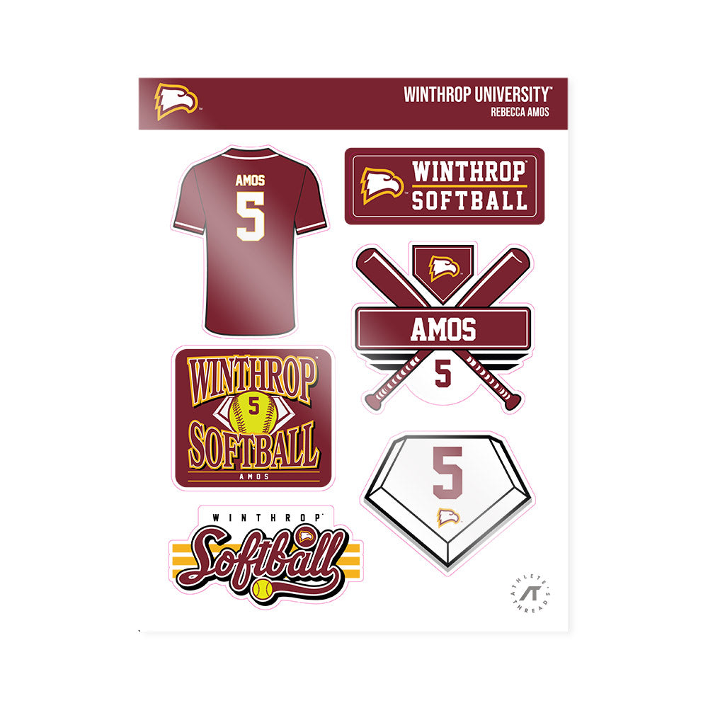 Winthrop - NCAA Softball : Rebecca Amos - Sticker Sheet-0
