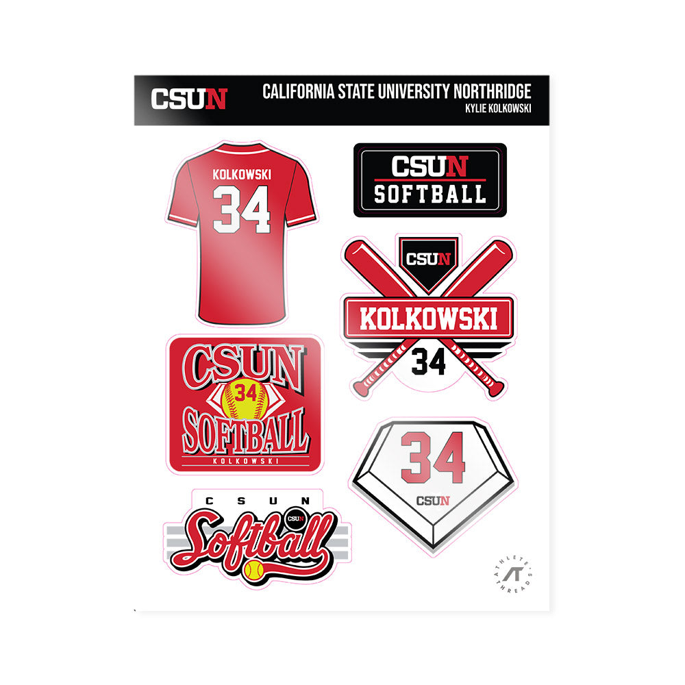 CSUN - NCAA Softball : Kylie Kolkowski - Sticker Sheet-0