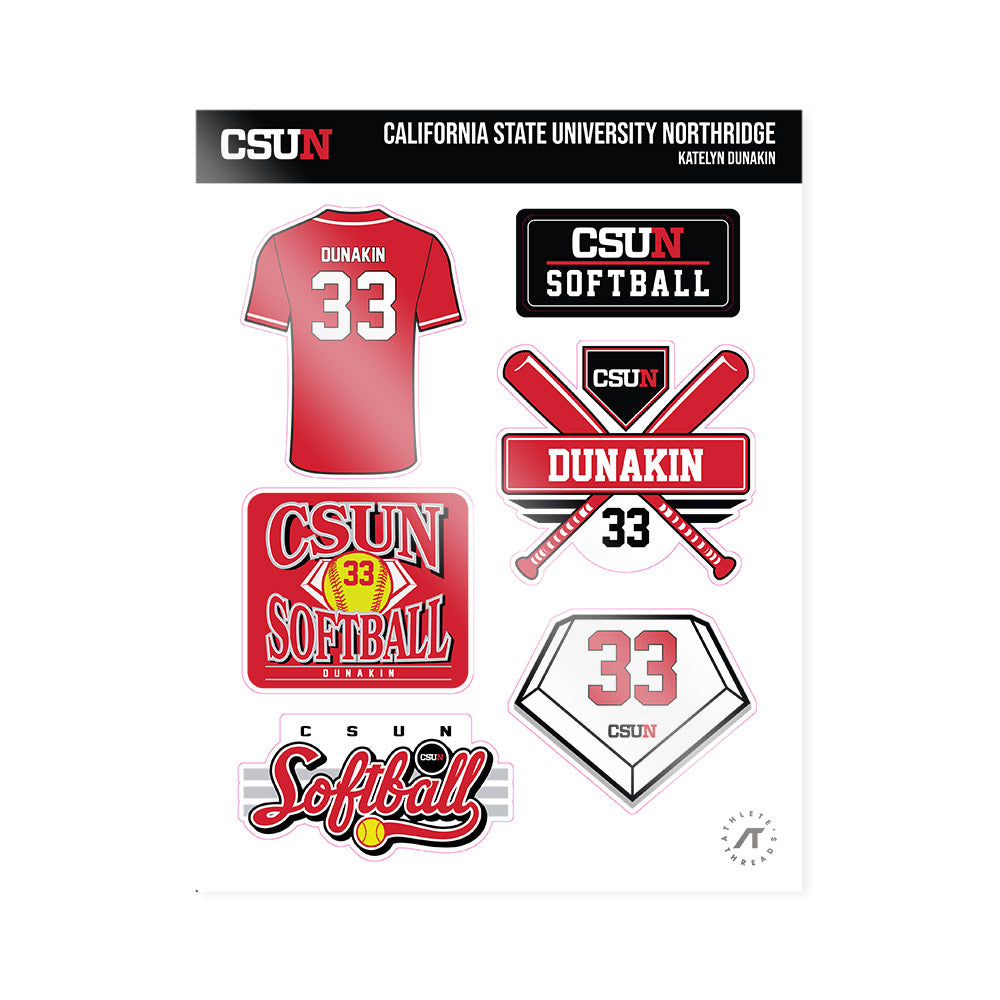 CSUN - NCAA Softball : Katelyn Dunakin - Sticker Sheet-0
