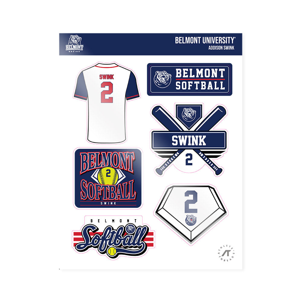 Belmont - NCAA Softball : Addison Swink - Sticker Sheet-0
