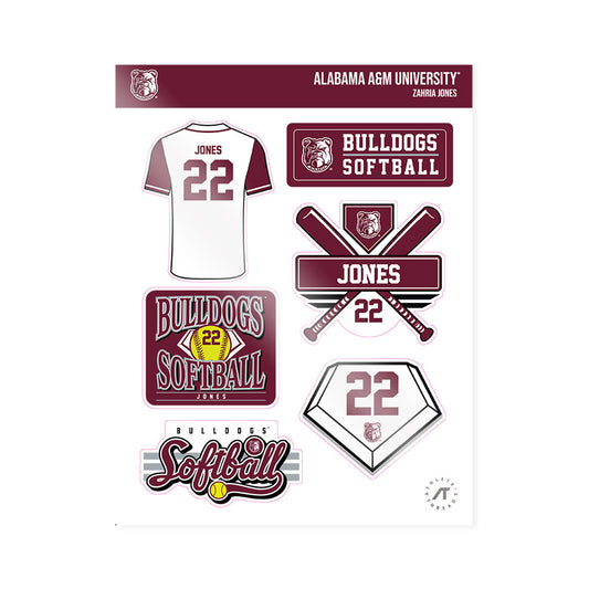 AAMU - NCAA Softball : zahria jones - Sticker Sheet-0