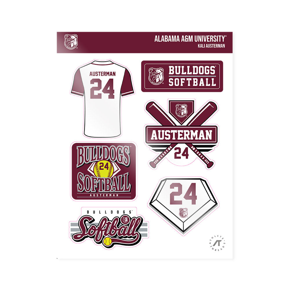 AAMU - NCAA Softball : Kali Austerman - Sticker Sheet-0