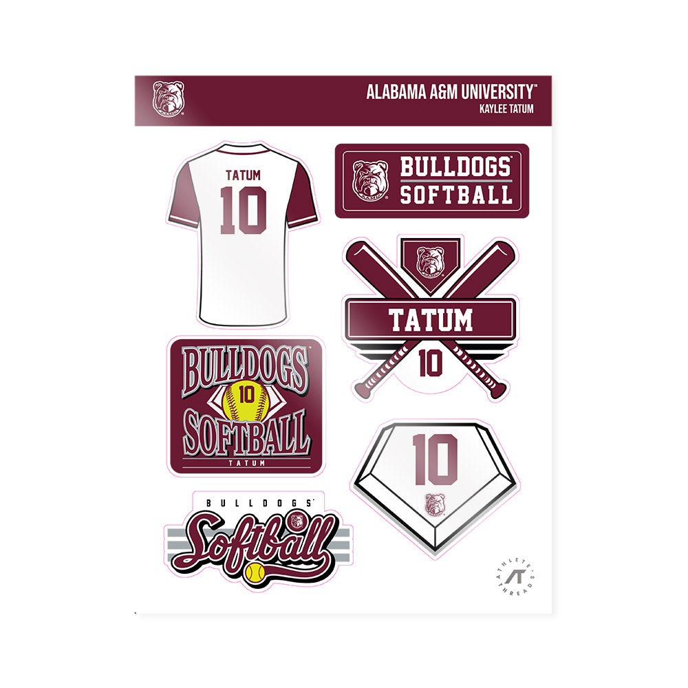 AAMU - NCAA Softball : Kaylee Tatum - Sticker Sheet-0