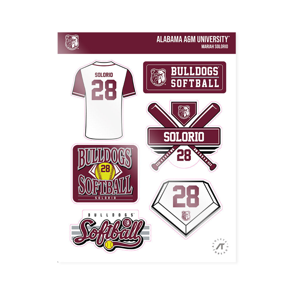 AAMU - NCAA Softball : Mariah Solorio - Sticker Sheet-0