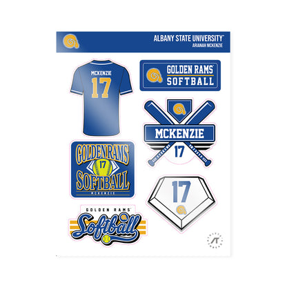 Albany State - NCAA Softball : Arianah Mckenzie - Sticker Sheet-1