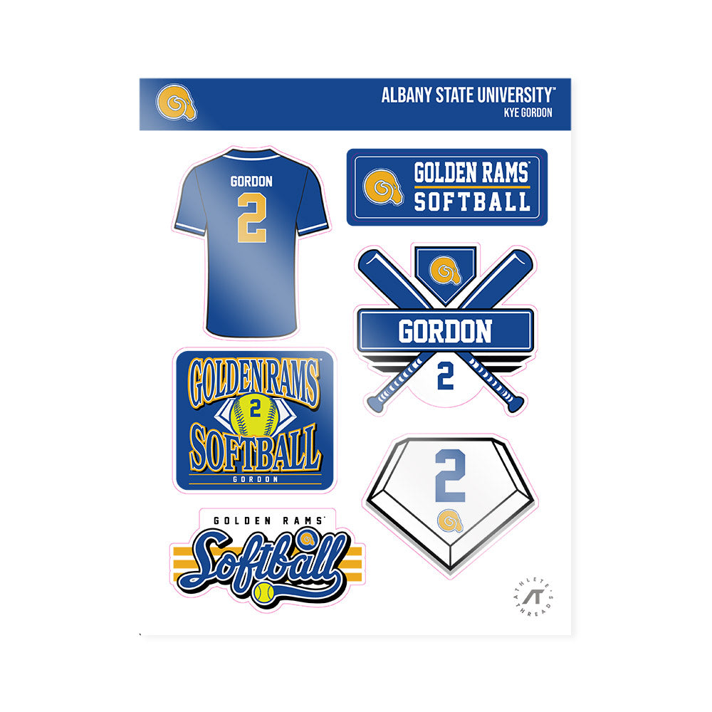 Albany State - NCAA Softball : Kye Gordon - Sticker Sheet-1