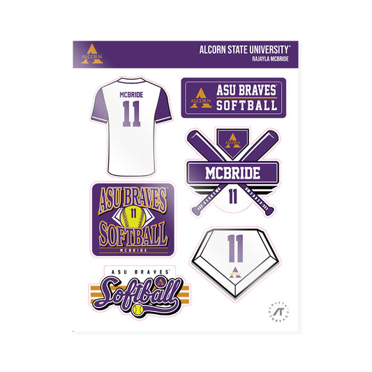 Alcorn - NCAA Softball : Rajayla McBride - Sticker Sheet-0